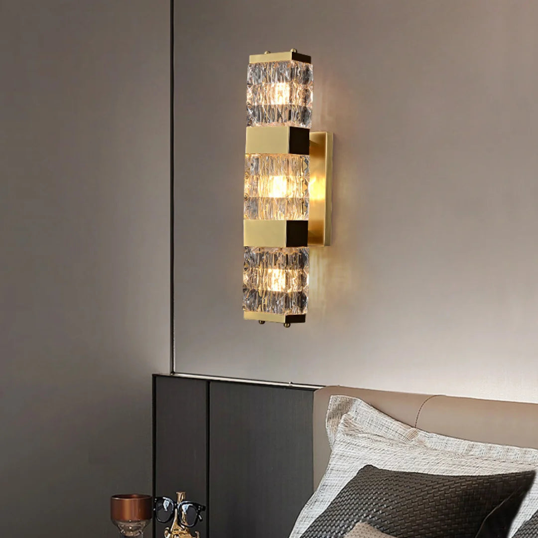 Dacio Golden Luxury Crystal Wall Lamp