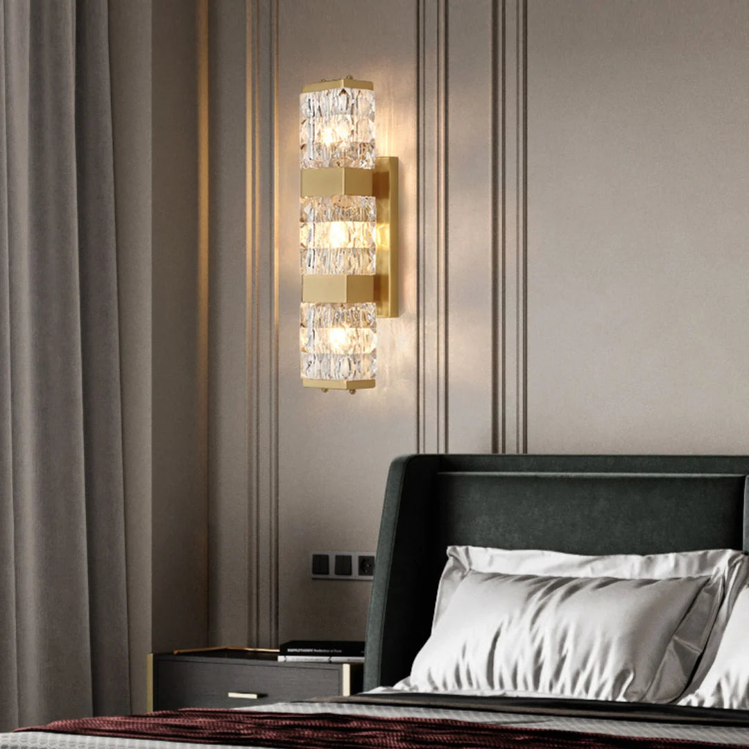 Dacio Golden Luxury Crystal Wall Lamp