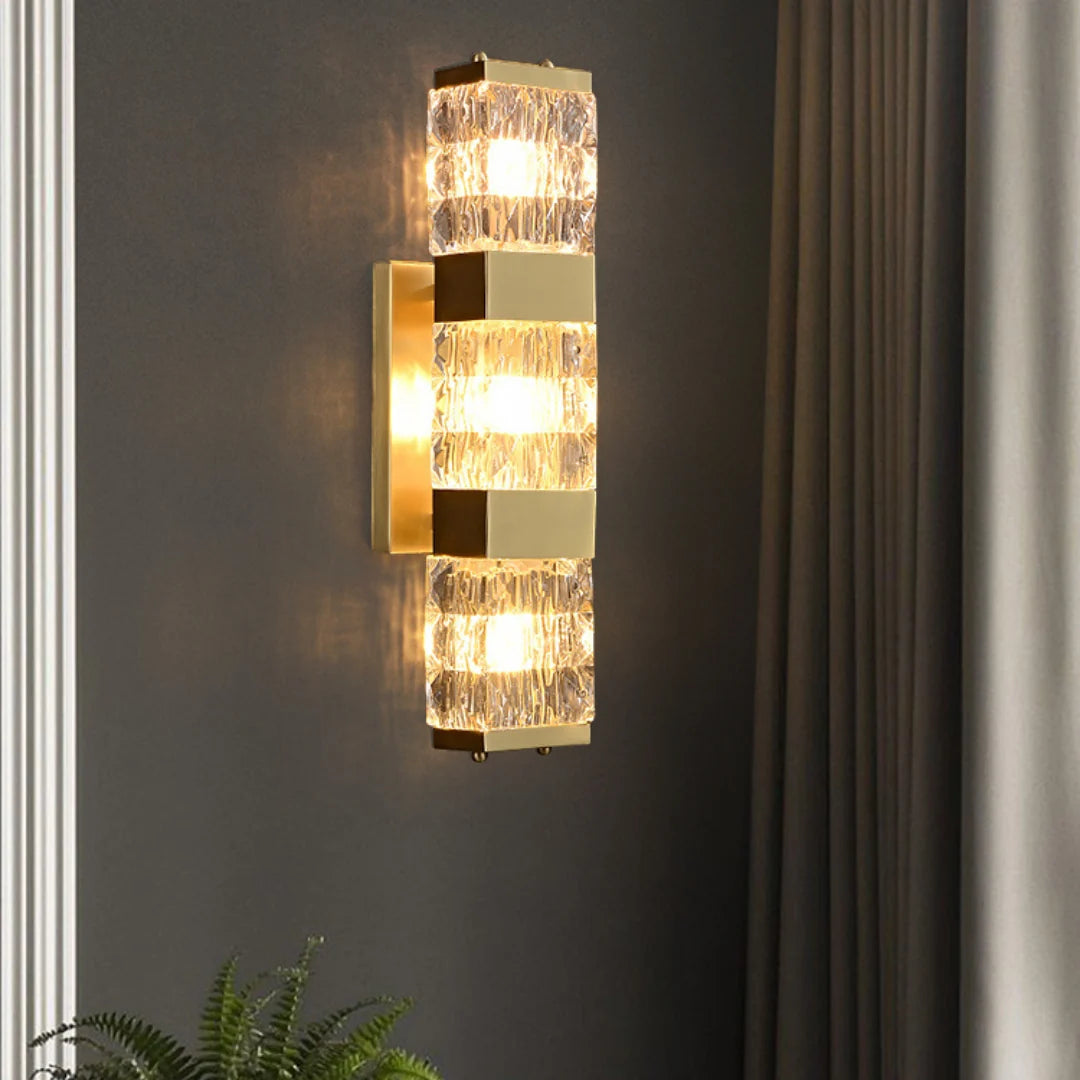 Dacio Golden Luxury Crystal Wall Lamp