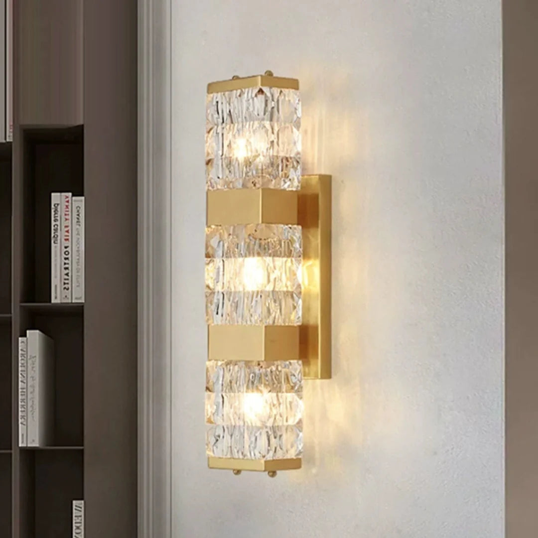 Dacio Golden Luxury Crystal Wall Lamp