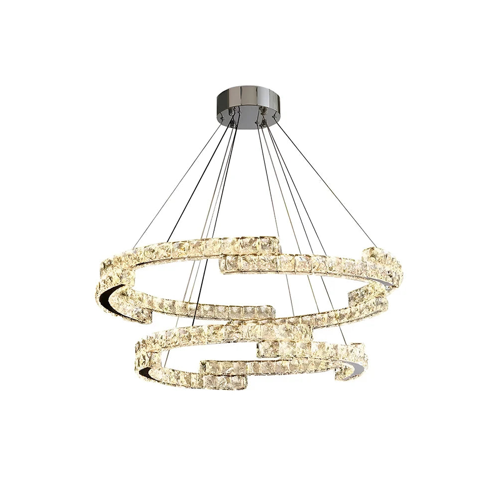 Double Ring Crystal Chandelier