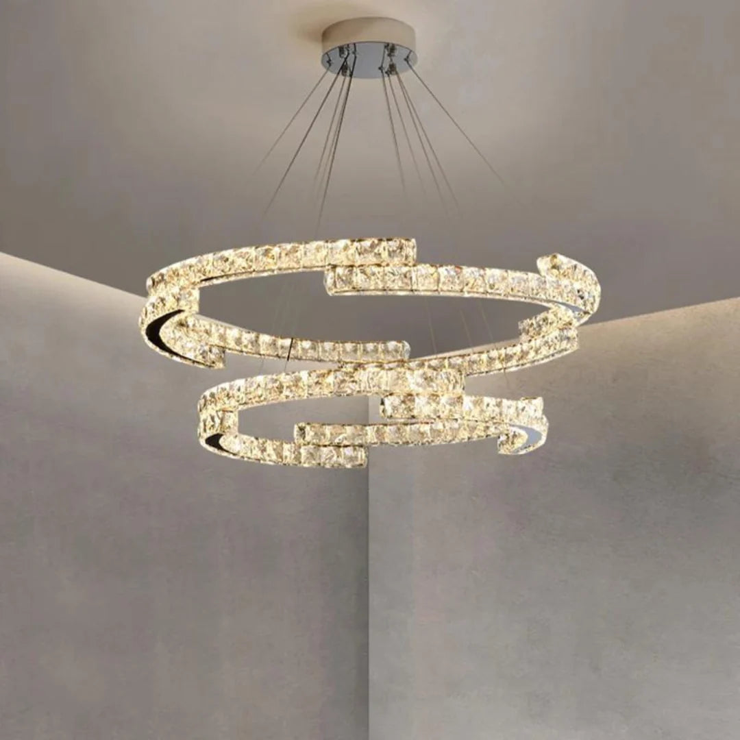 Double Ring Crystal Chandelier