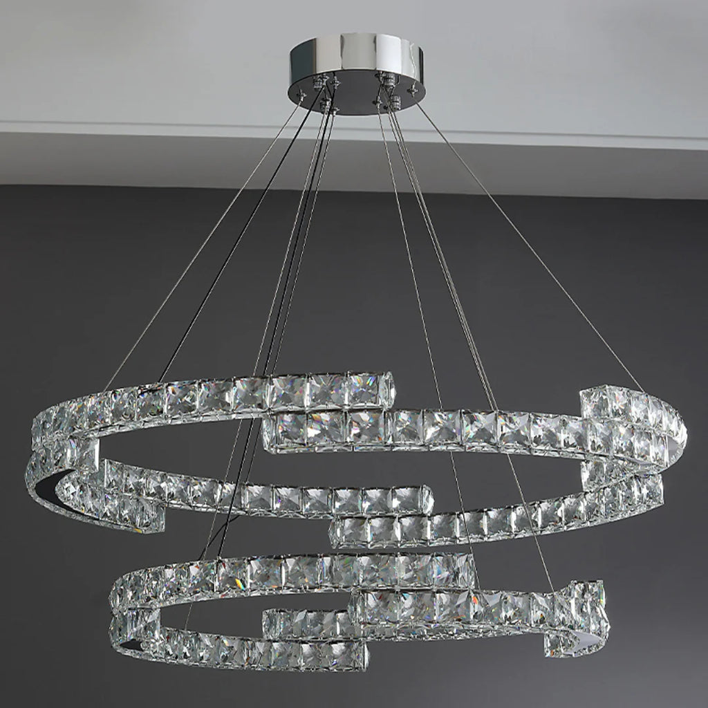 Double Ring Crystal Chandelier