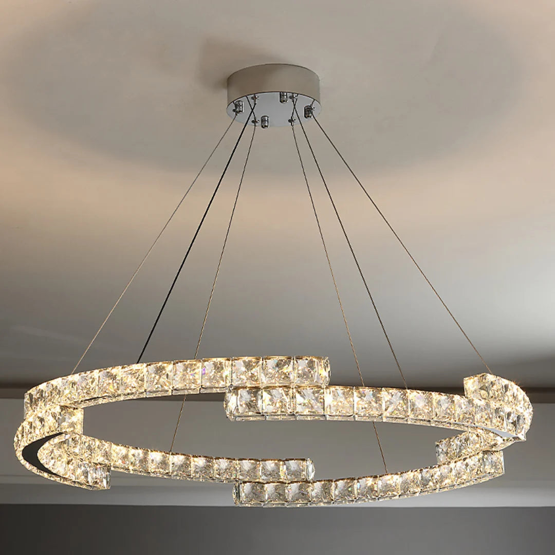 Double Ring Crystal Chandelier