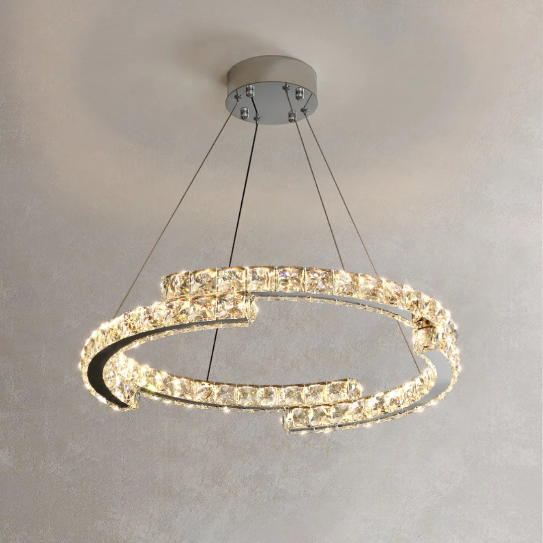 Double Ring Crystal Chandelier