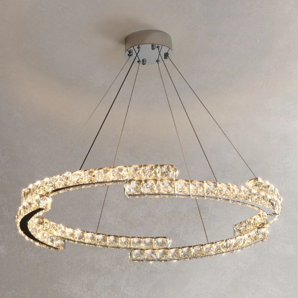 Double Ring Crystal Chandelier
