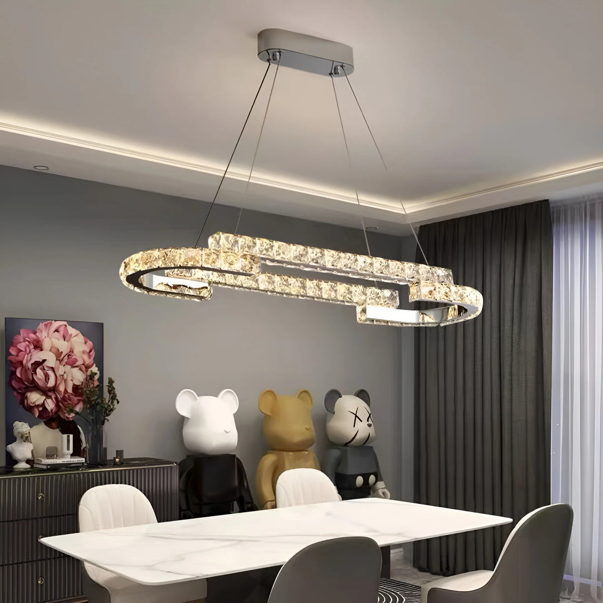 Double Ring Crystal Chandelier