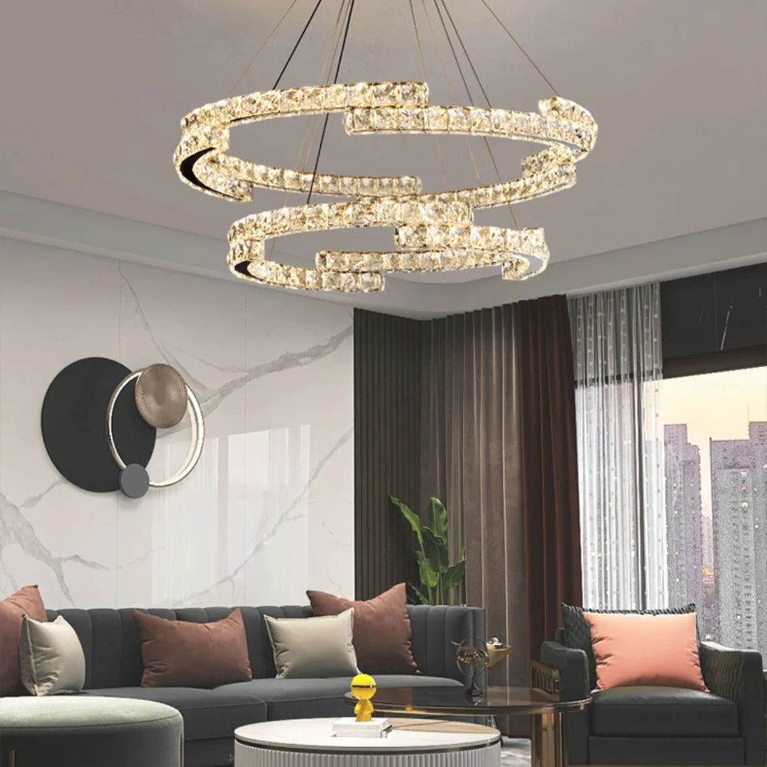 Double Ring Crystal Chandelier
