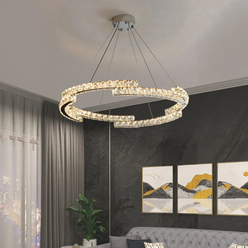 Double Ring Crystal Chandelier