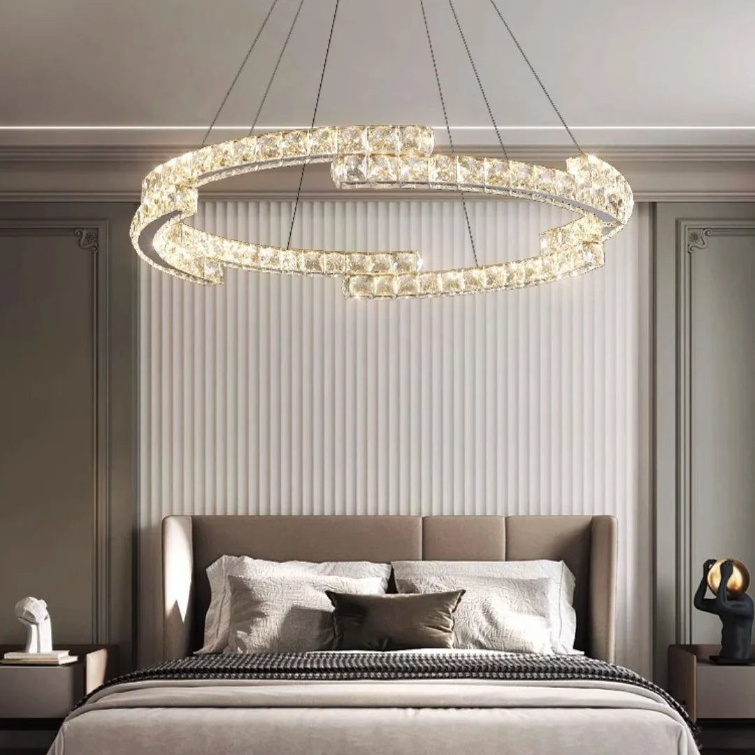 Double Ring Crystal Chandelier