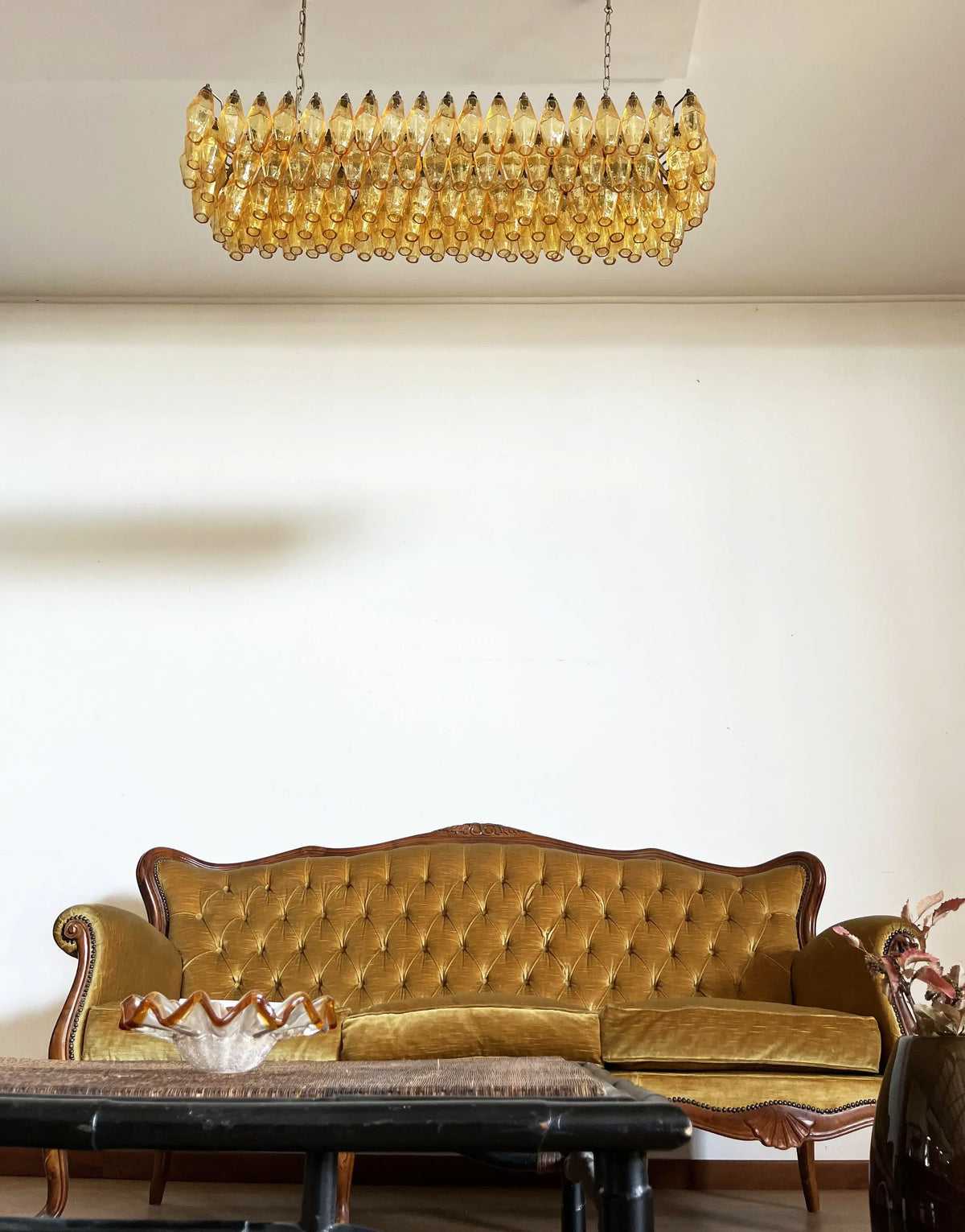 Elegant Amber Murano Poliedri Chandelier