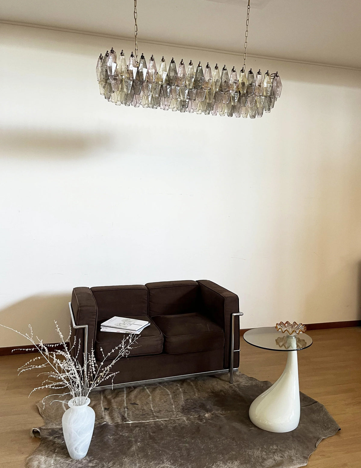 Elegant Multicolored Murano Poliedri Chandelier
