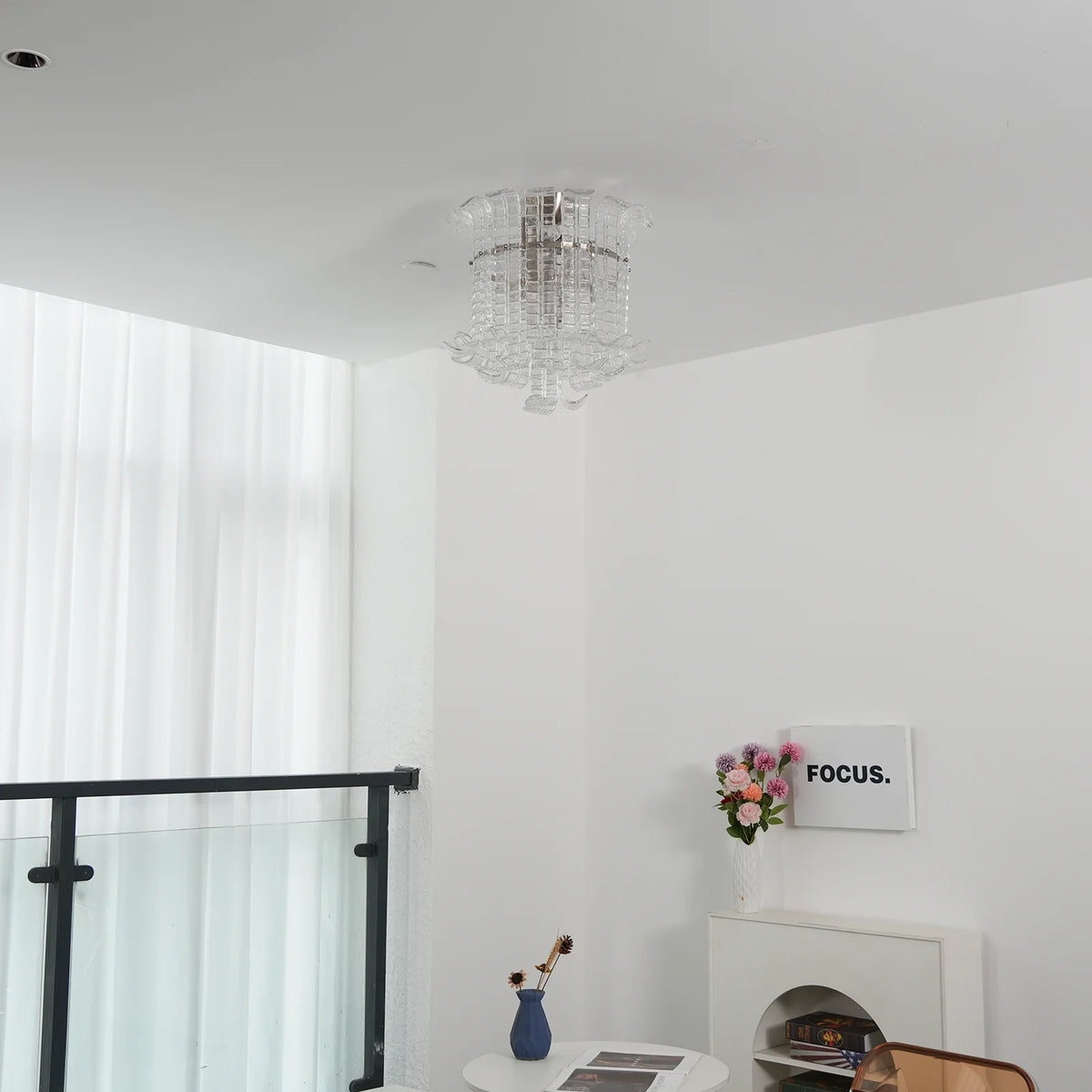 Elegant Murano Leaf Shaped Ceiling Lamp