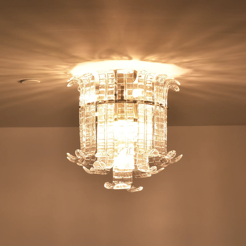 Elegant Murano Leaf Shaped Ceiling Lamp