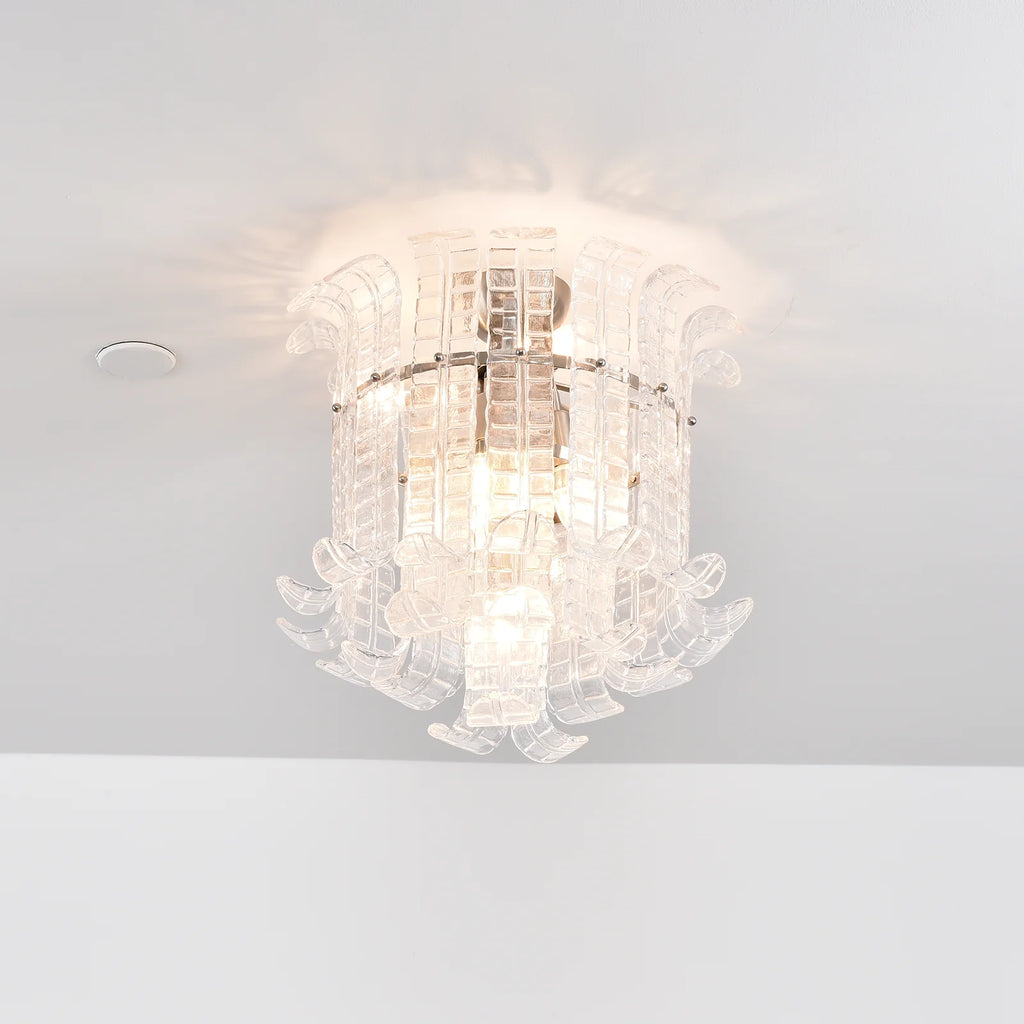 Elegant Murano Leaf Shaped Ceiling Lamp