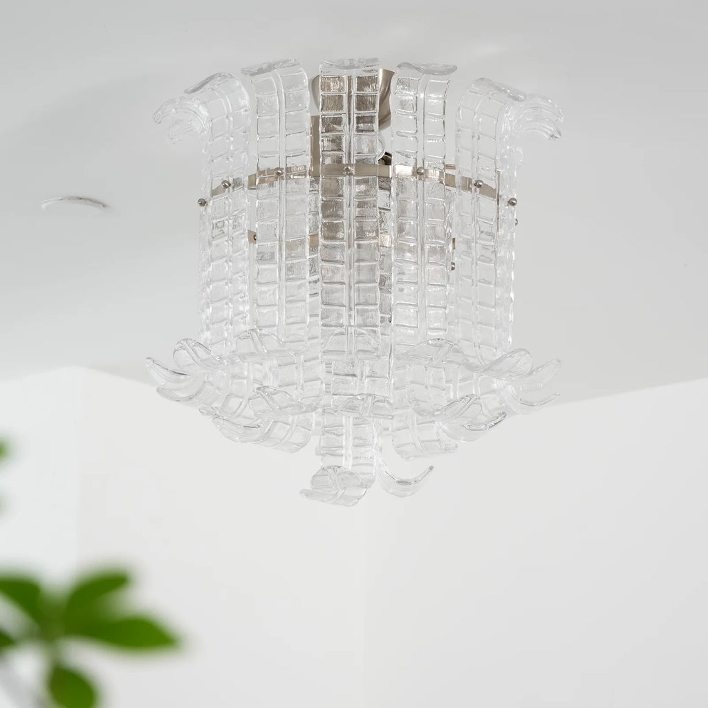 Elegant Murano Leaf Shaped Ceiling Lamp