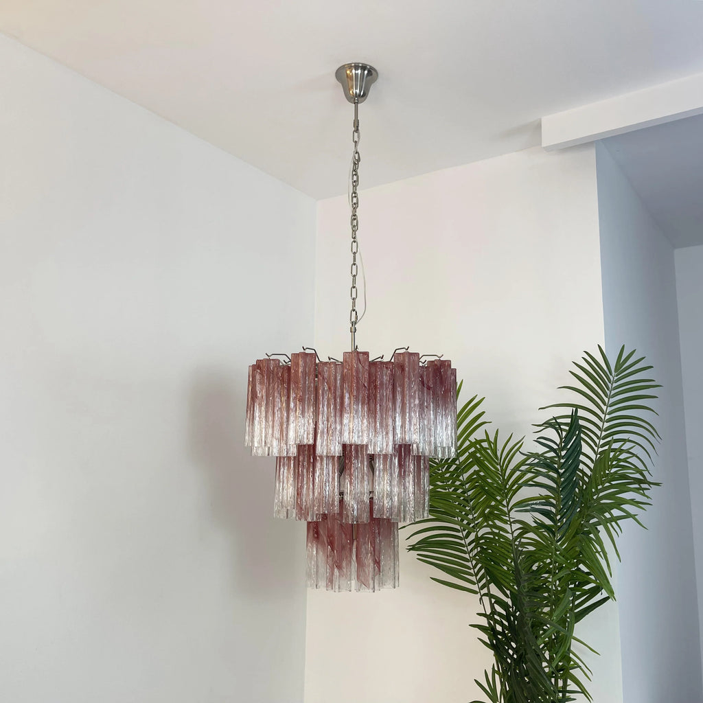 Elegant Murano Pink Rose Chandelier