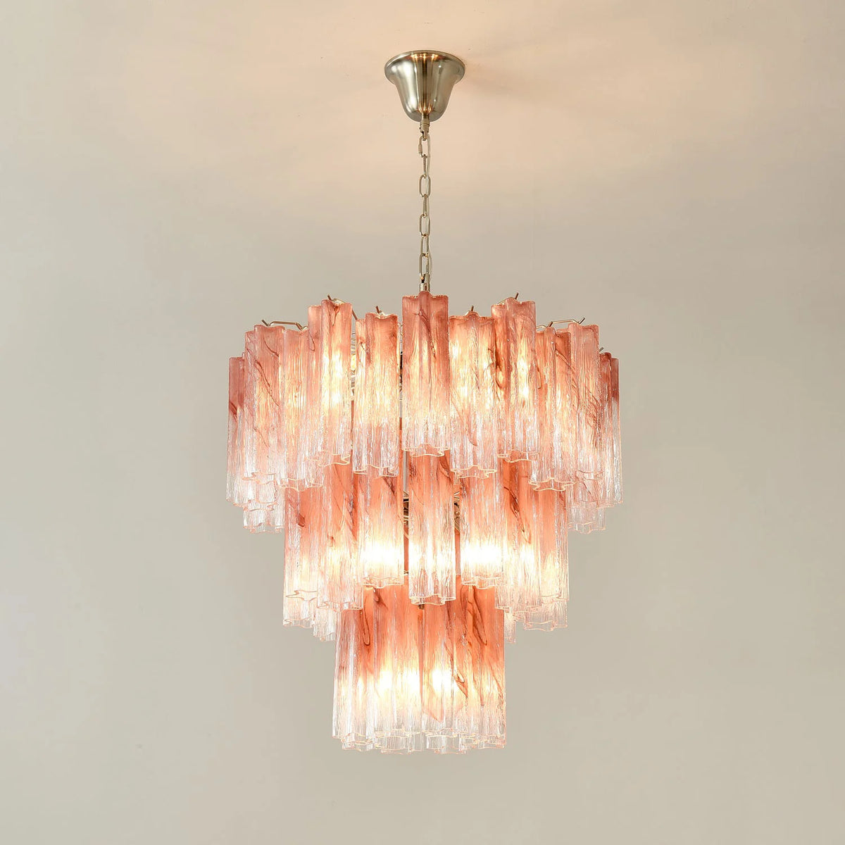 Elegant Murano Pink Rose Chandelier