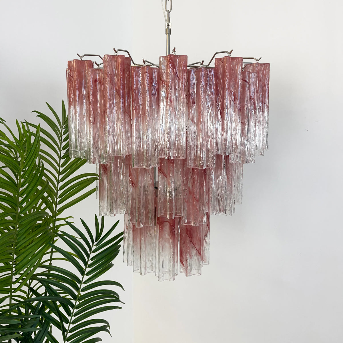 Elegant Murano Pink Rose Chandelier