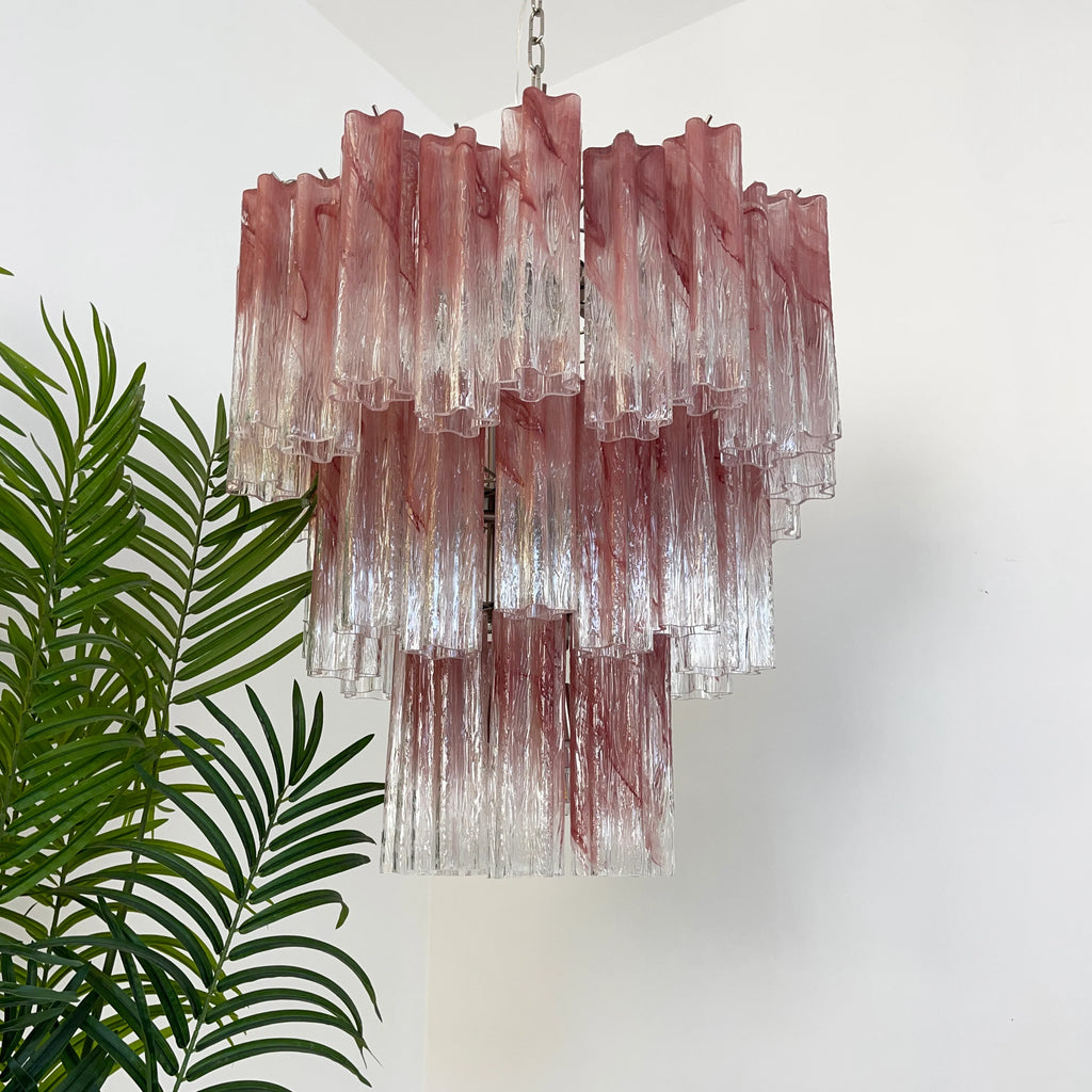 Elegant Murano Pink Rose Chandelier