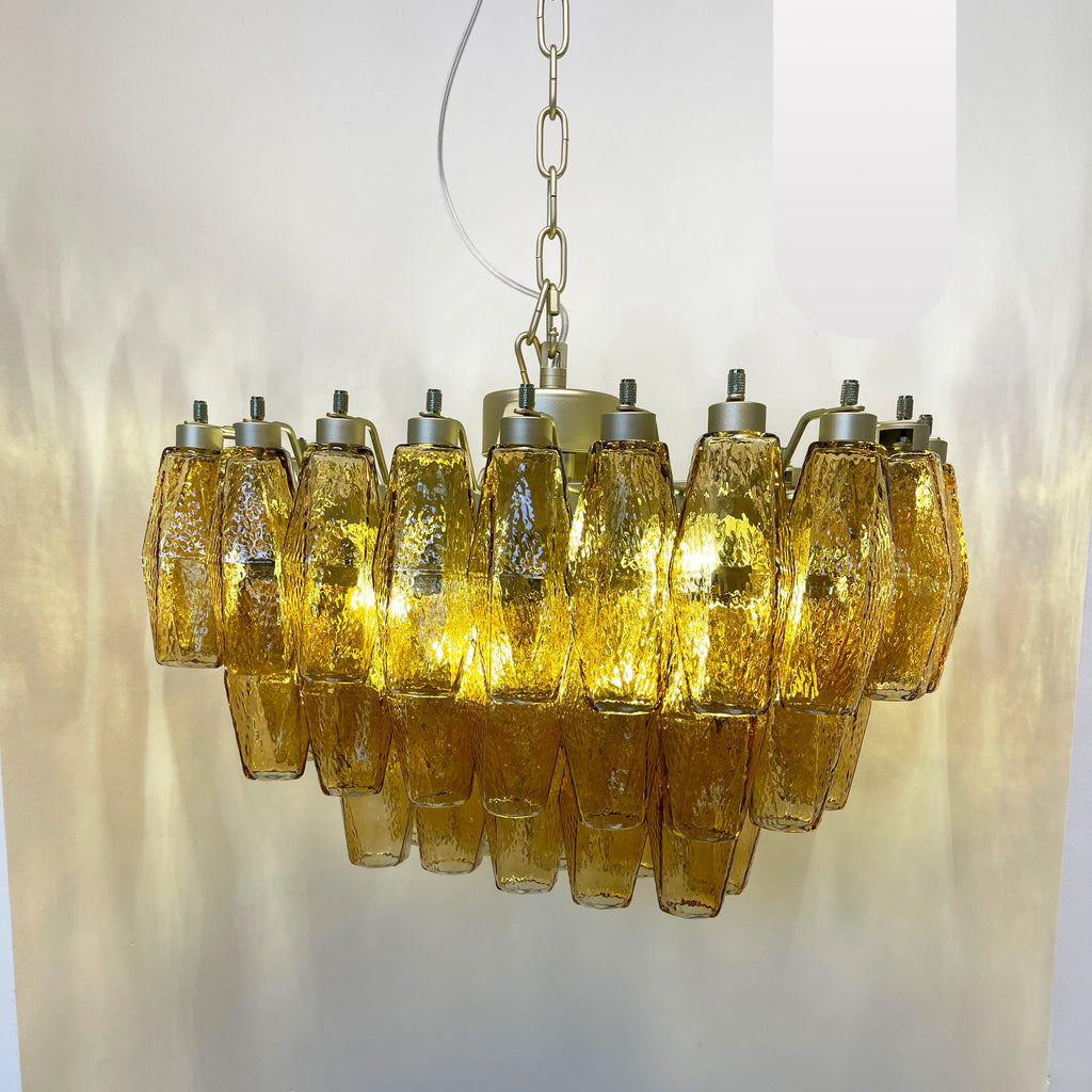 Poliedri Murano Amber Chandelier