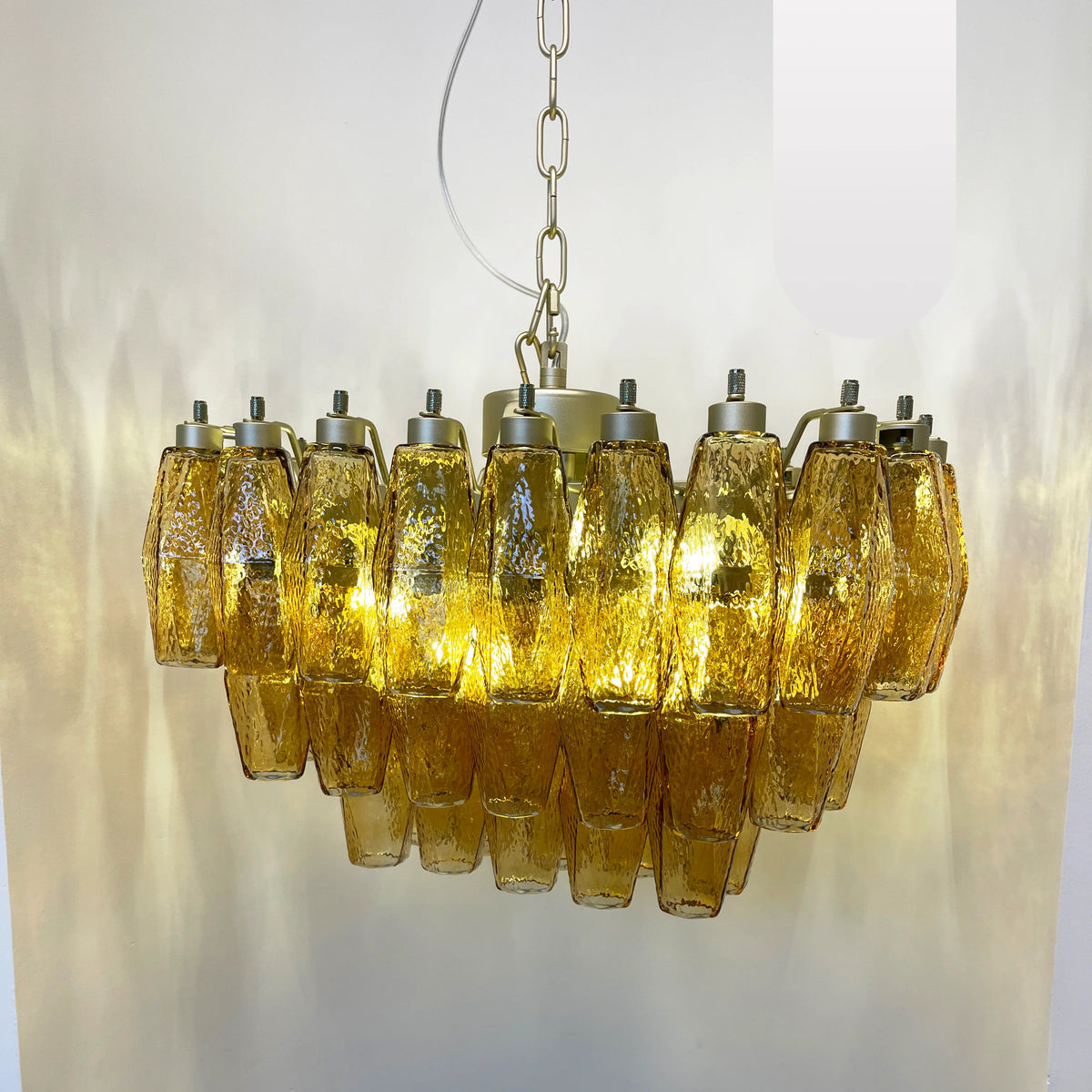 Poliedri Murano Amber Chandelier