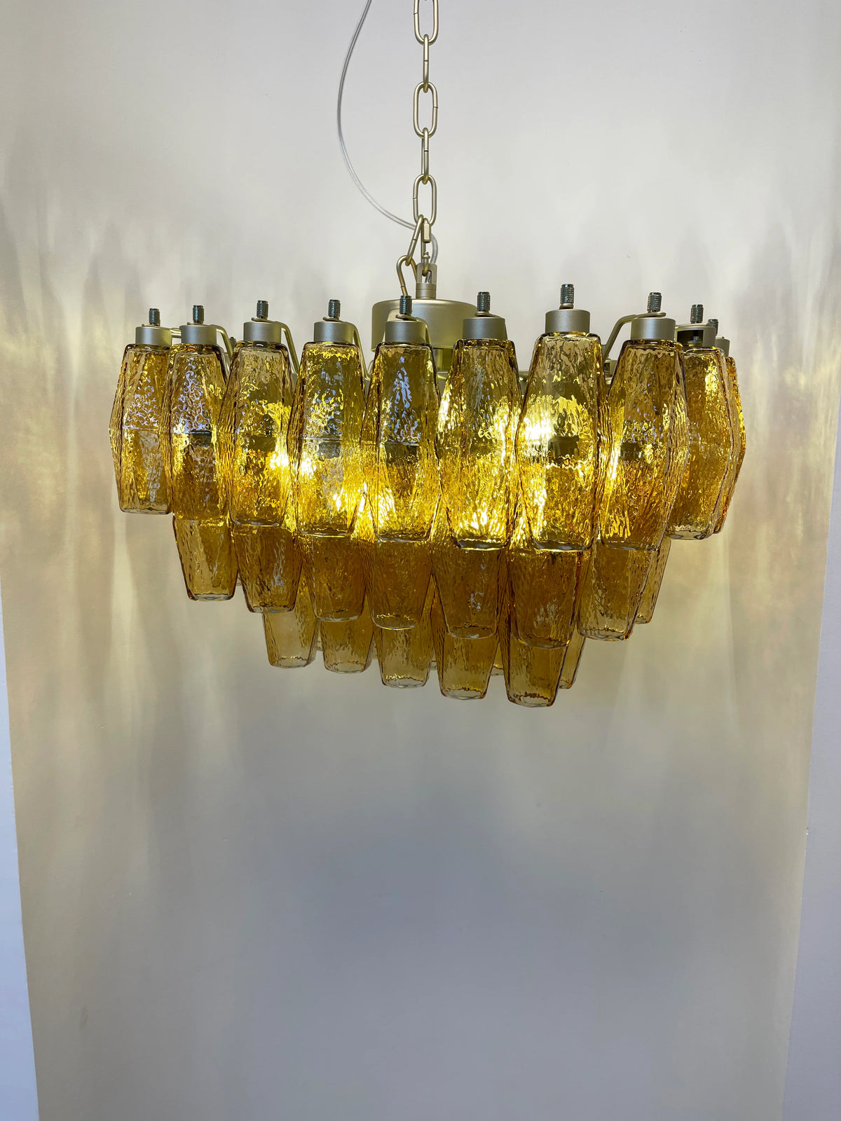 Poliedri Murano Amber Chandelier