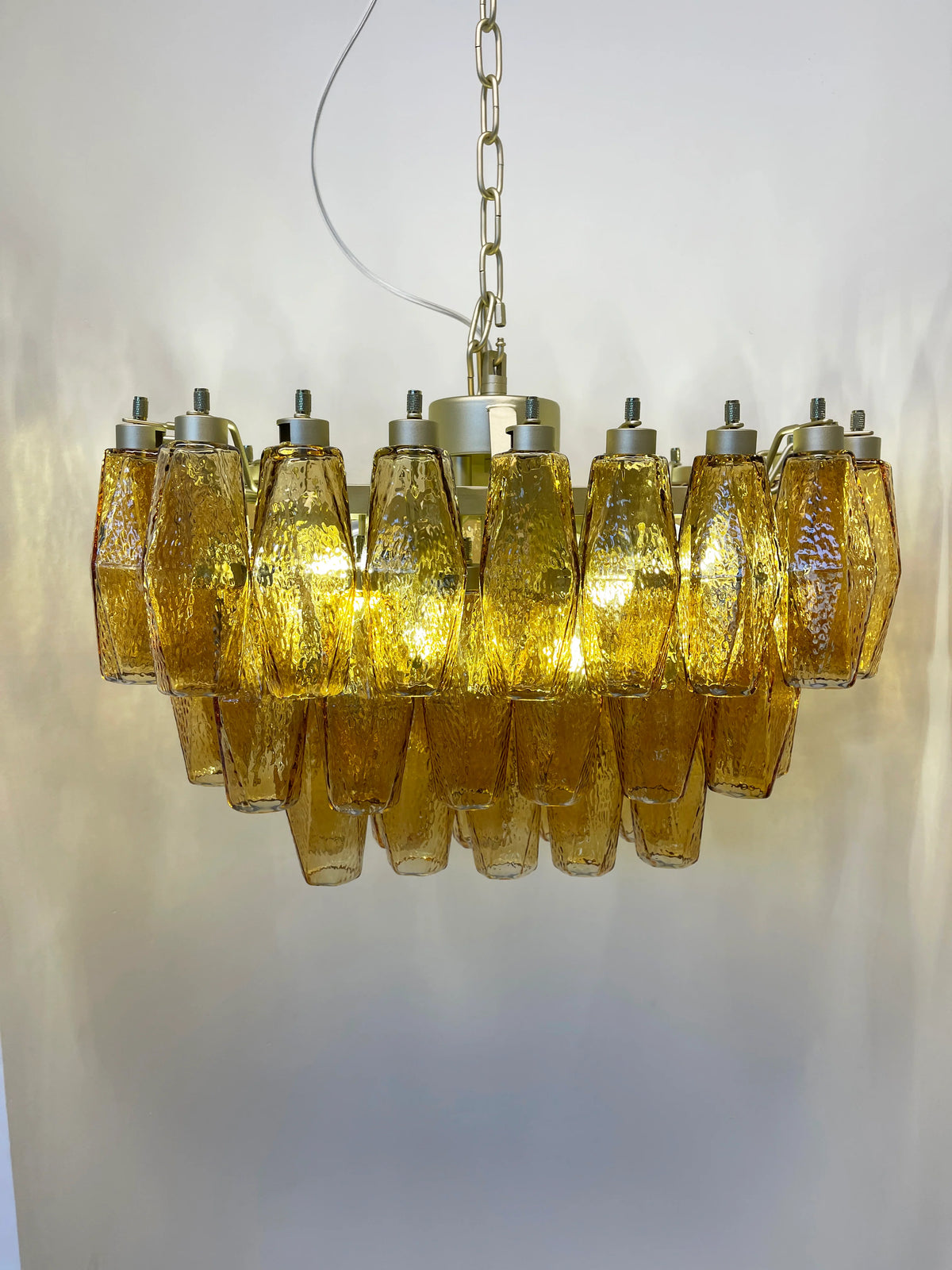 Poliedri Murano Amber Chandelier
