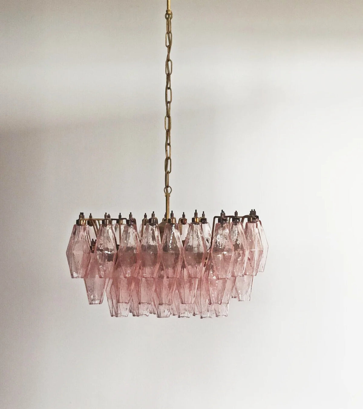 Poliedri Murano Pink Chandelier
