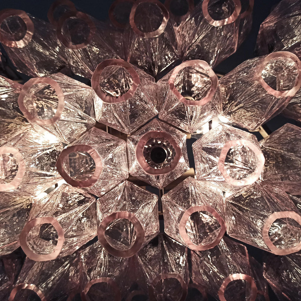 Poliedri Murano Pink Chandelier