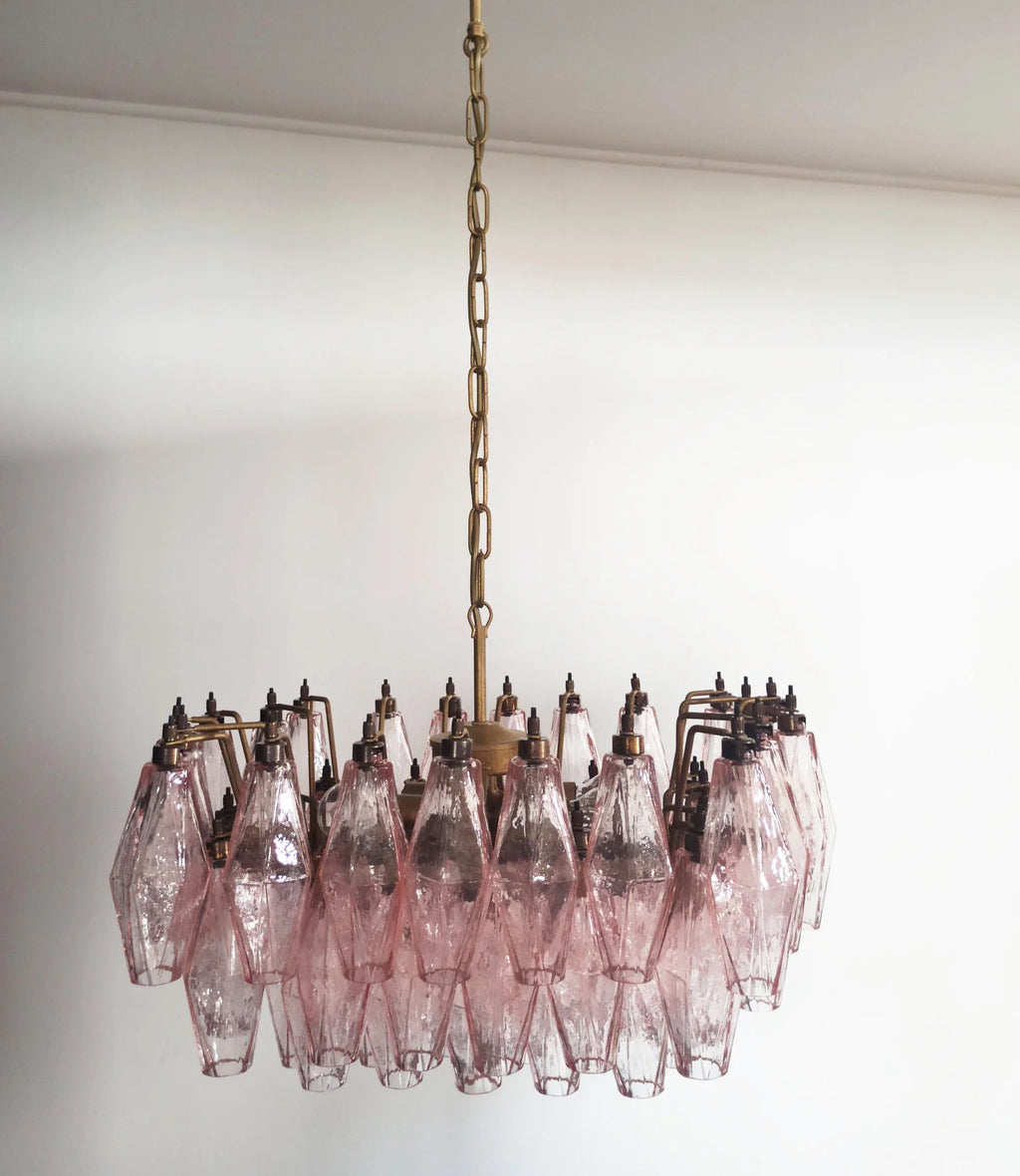 Poliedri Murano Pink Chandelier