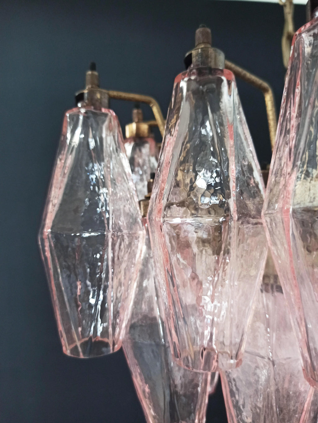 Poliedri Murano Pink Chandelier