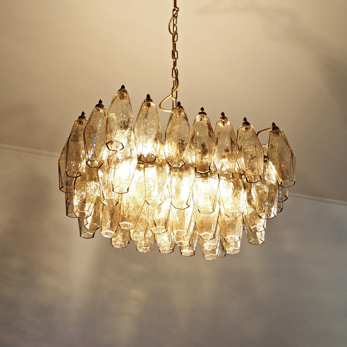 Poliedri Murano Smoked Chandelier