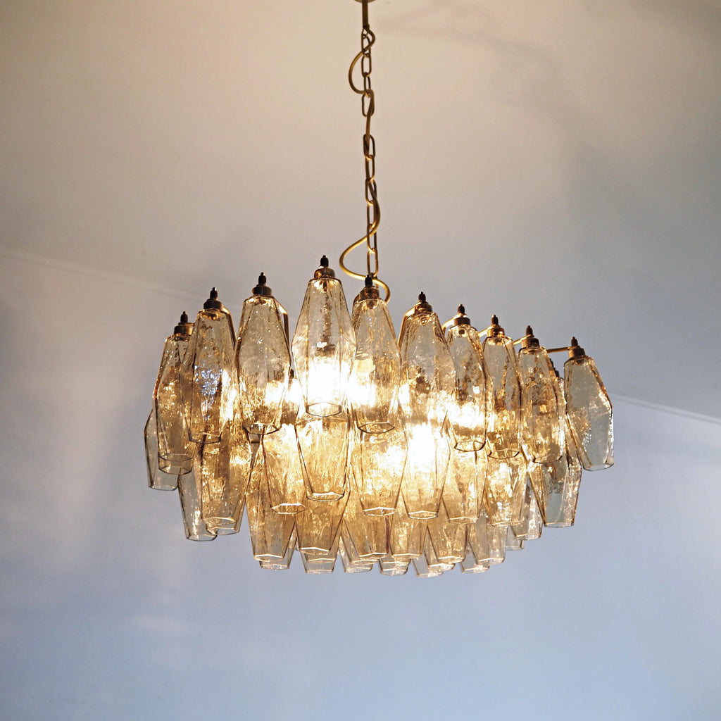 Poliedri Murano Smoked Chandelier