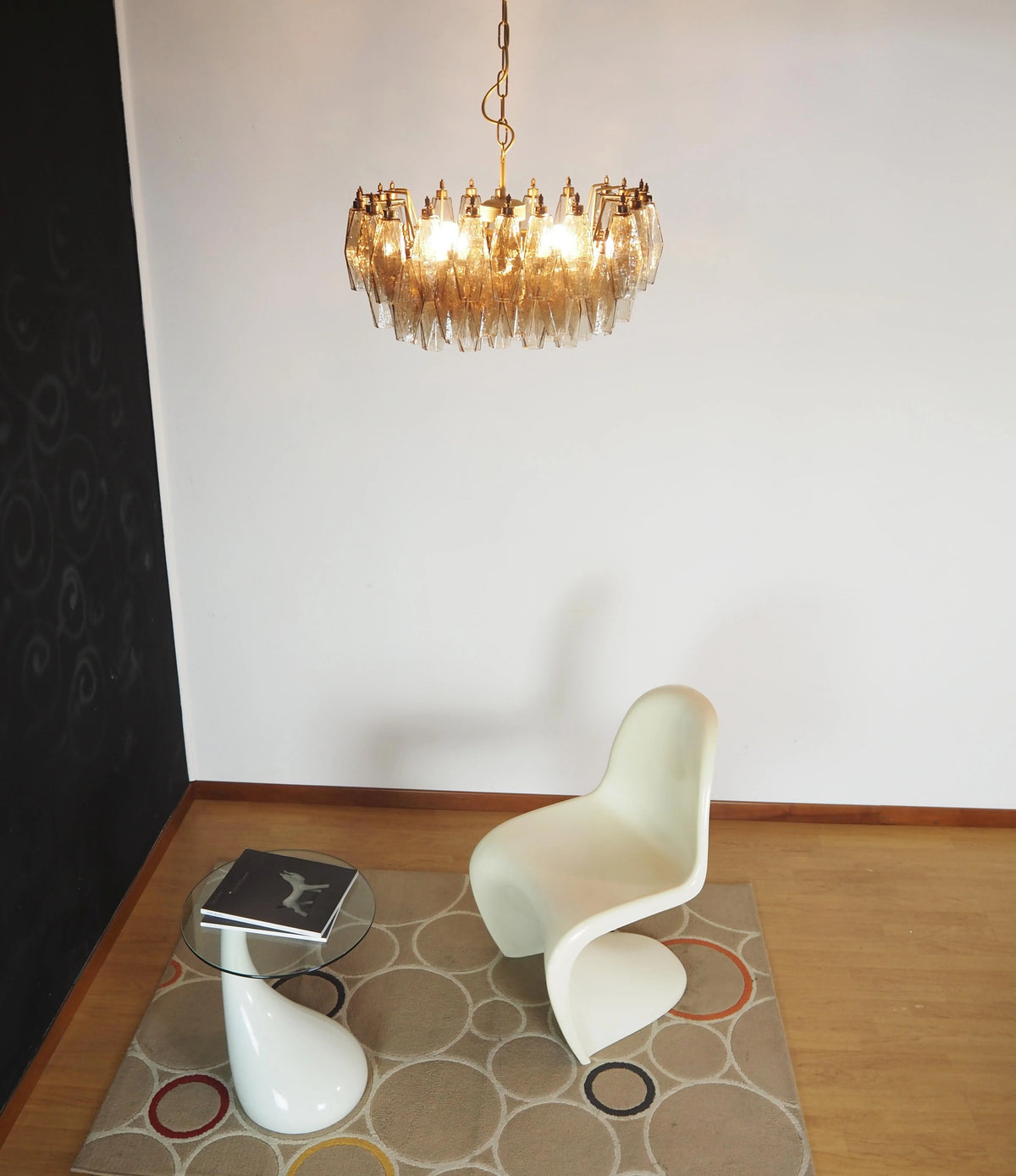 Poliedri Murano Smoked Chandelier