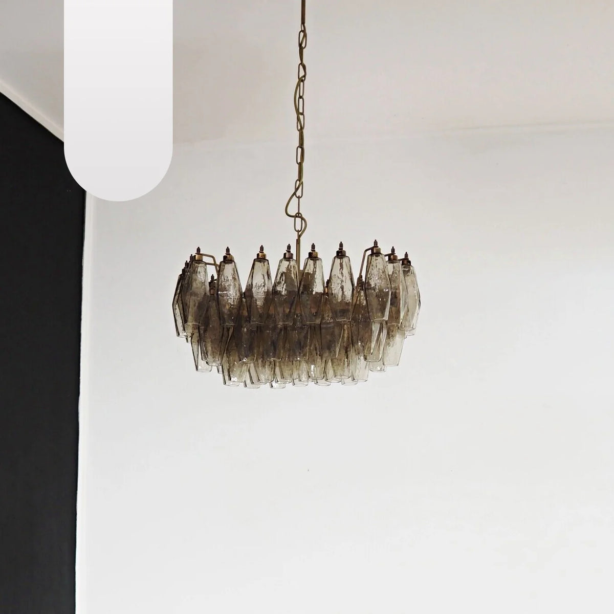 Poliedri Murano Smoked Chandelier