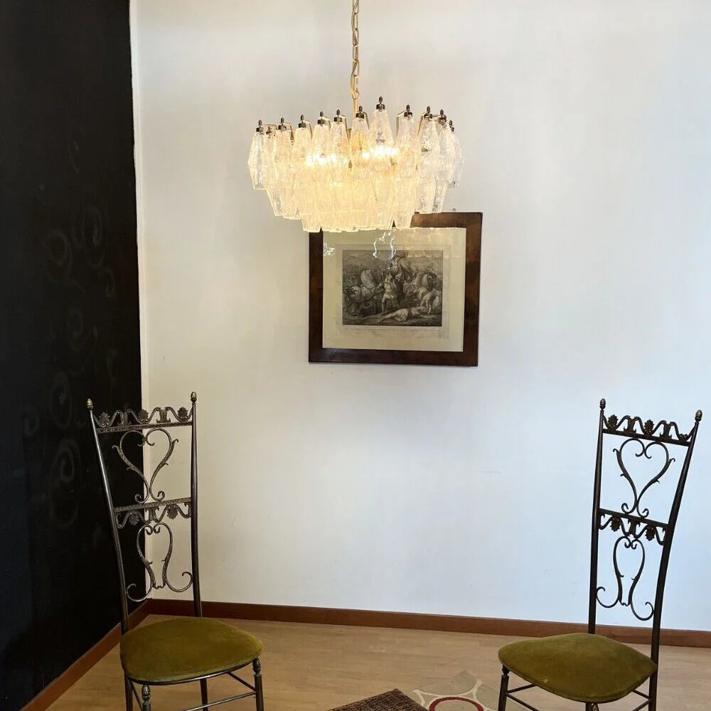 Poliedri Murano Trasparent Chandelier