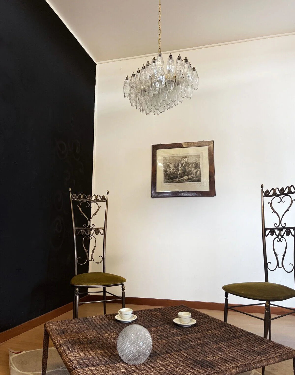 Poliedri Murano Trasparent Chandelier