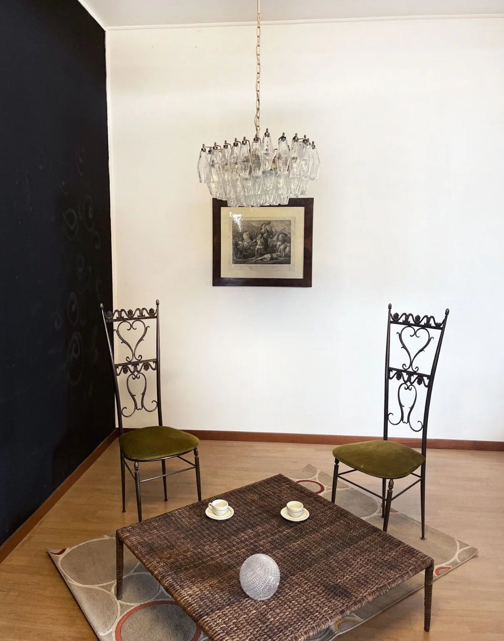 Poliedri Murano Trasparent Chandelier