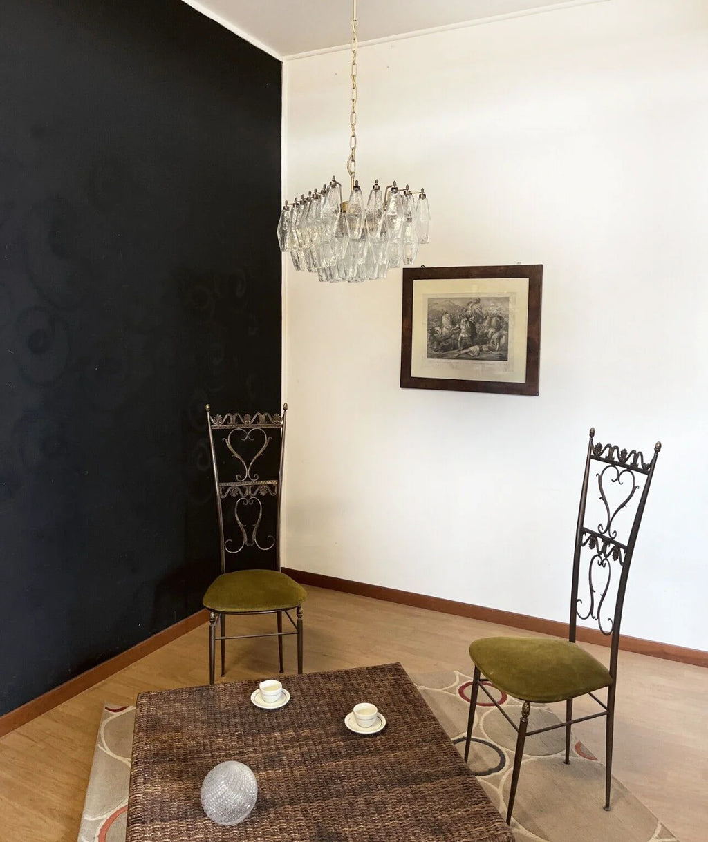Poliedri Murano Trasparent Chandelier