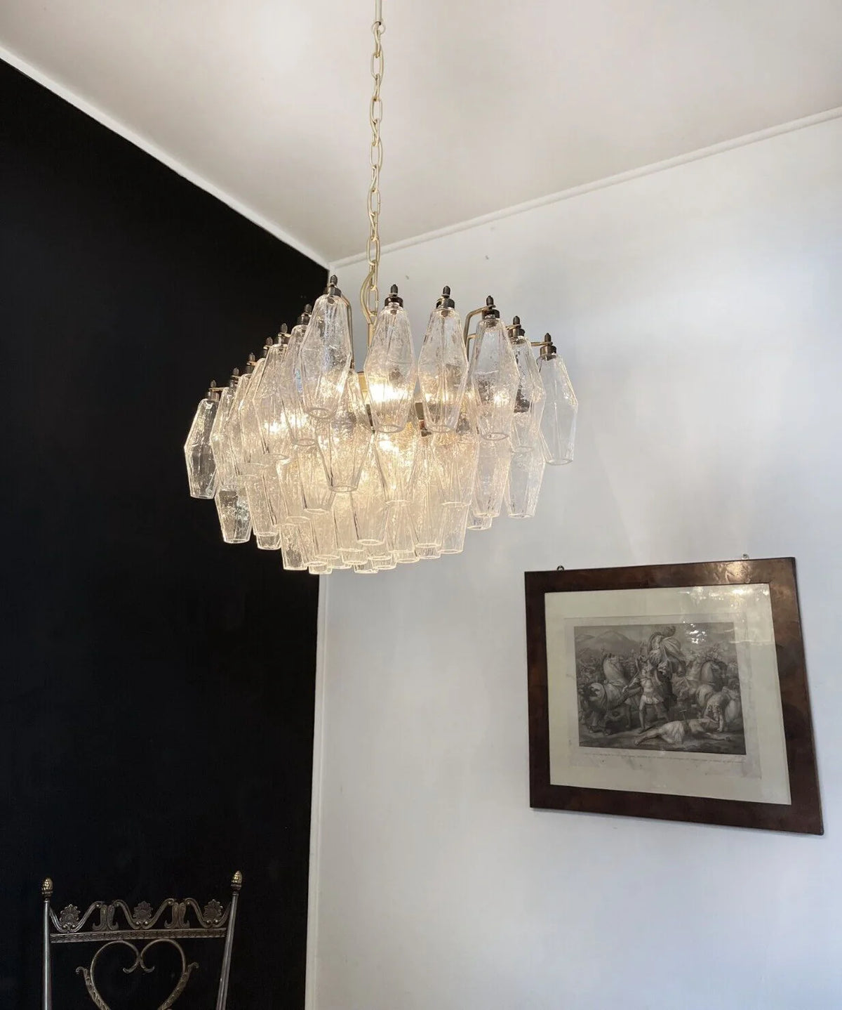 Poliedri Murano Trasparent Chandelier
