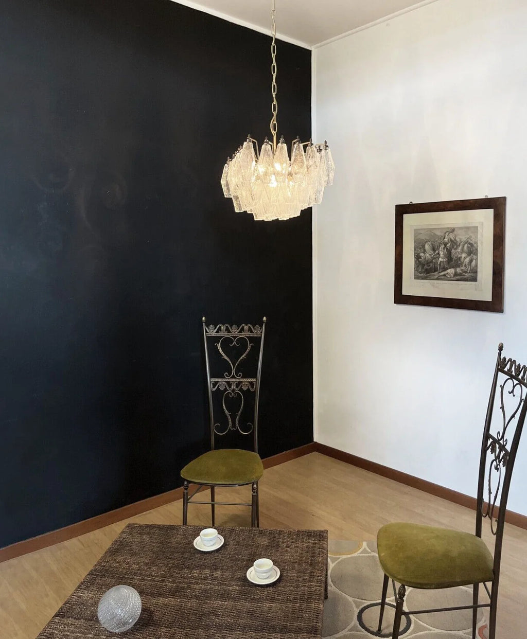 Poliedri Murano Trasparent Chandelier