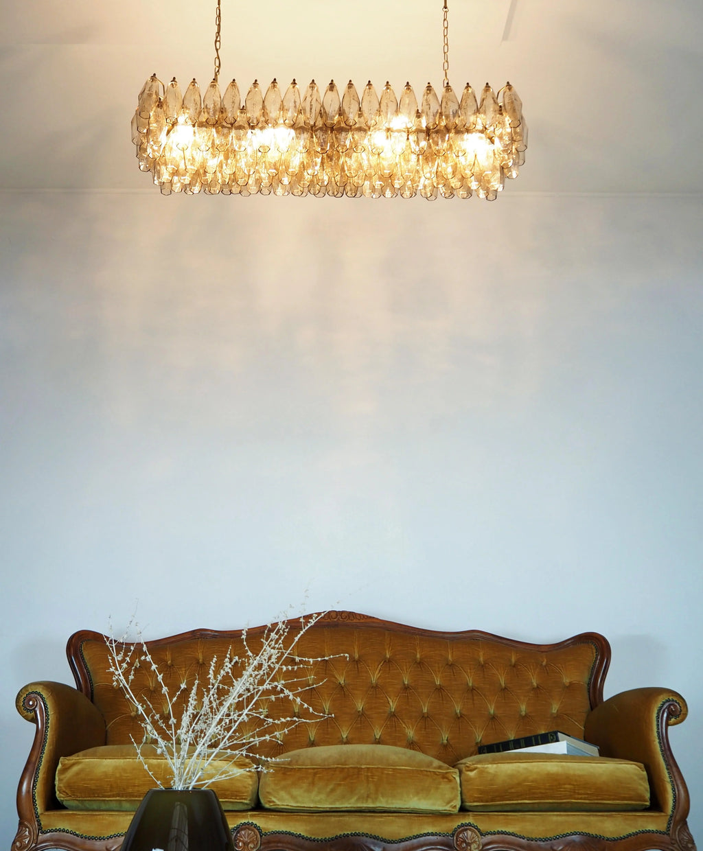 Elegant Smoked Murano Poliedri Chandelier