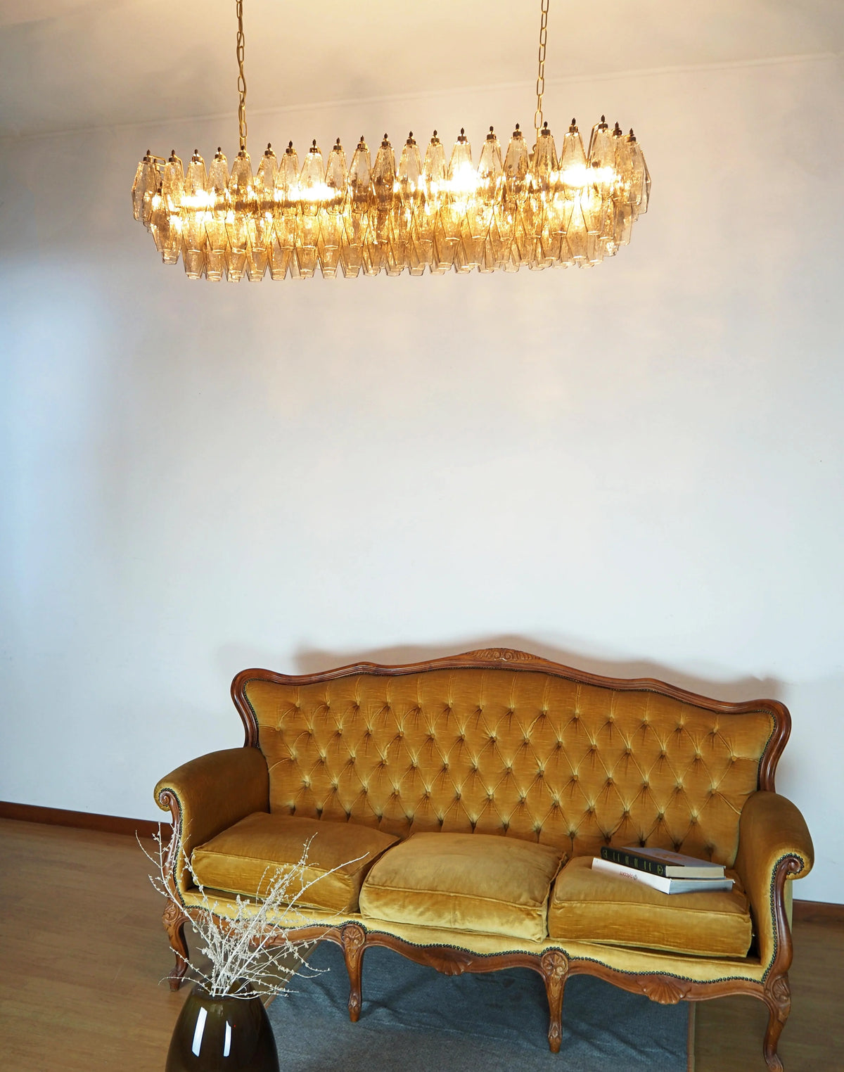 Elegant Smoked Murano Poliedri Chandelier
