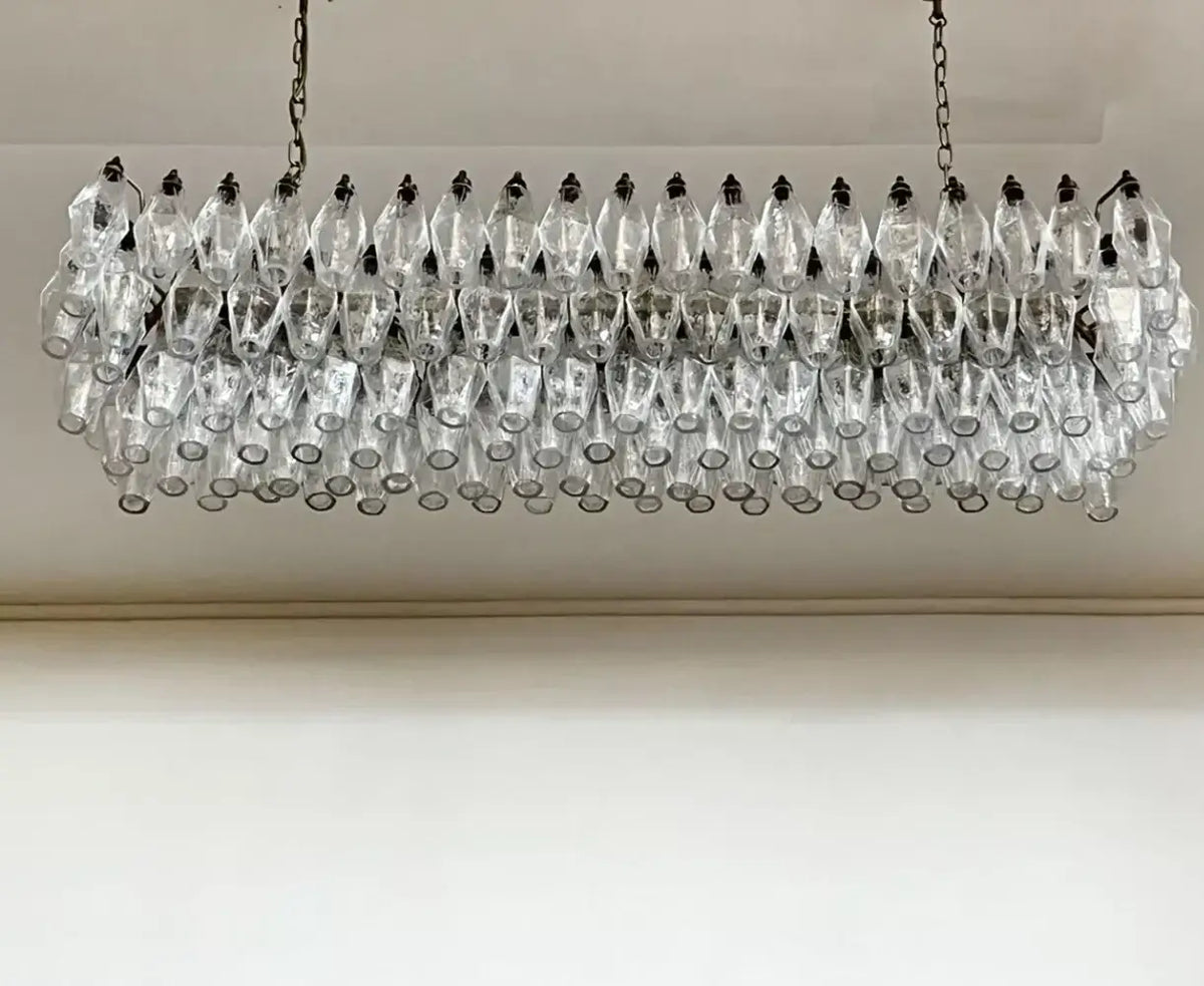 Elegant Transparent Murano Poliedri Chandelier