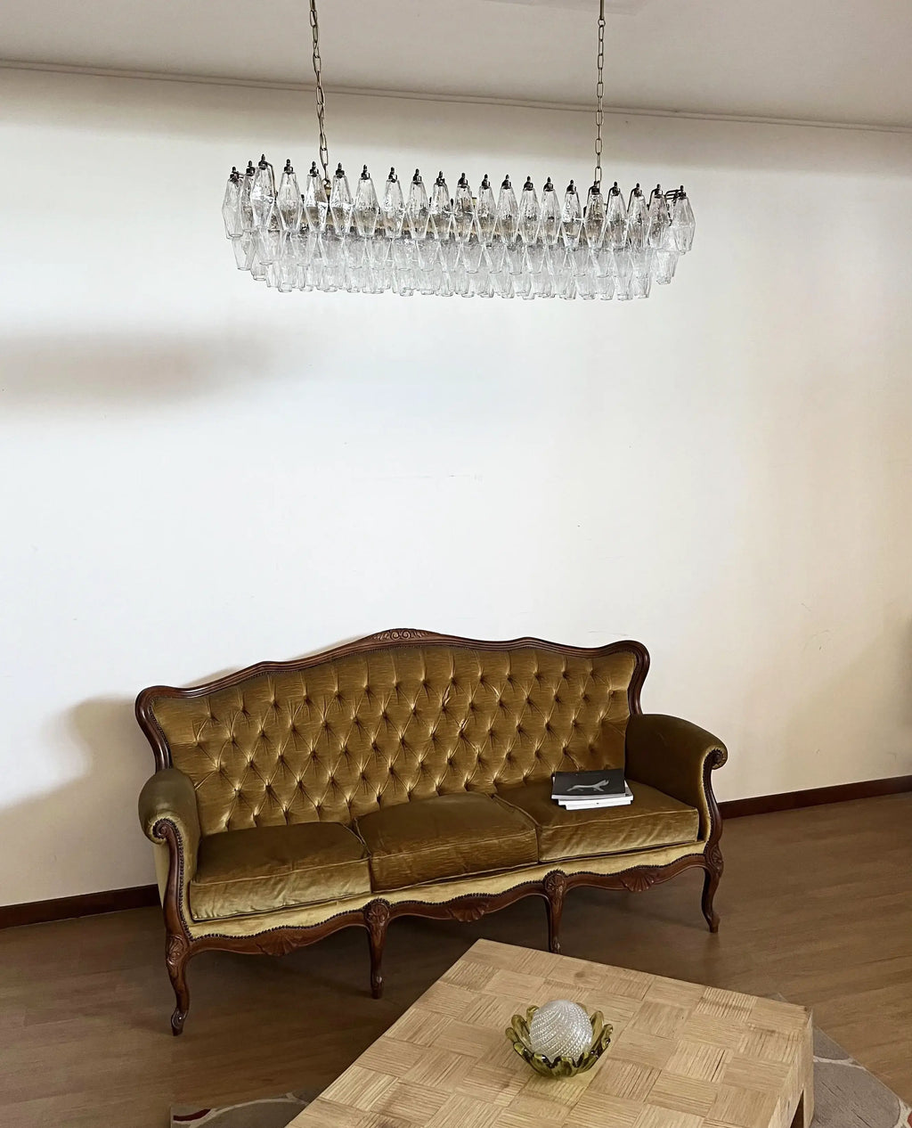 Elegant Transparent Murano Poliedri Chandelier