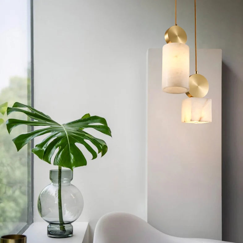 Etruscan Alabaster Pendant Light