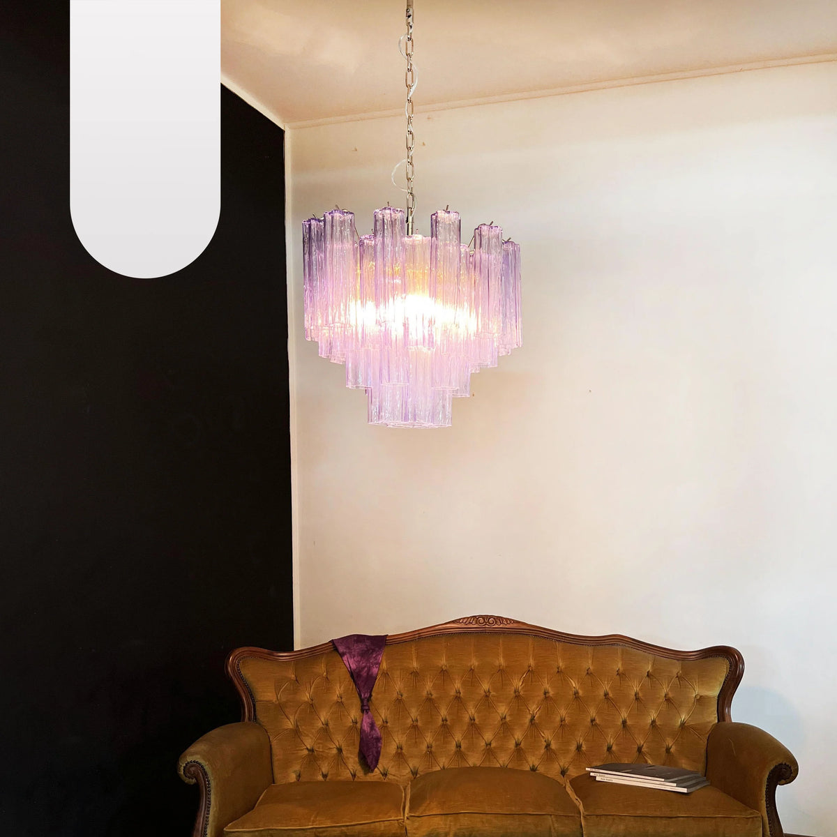 Fantastic Murano Amethyst Glass Tube Chandelier