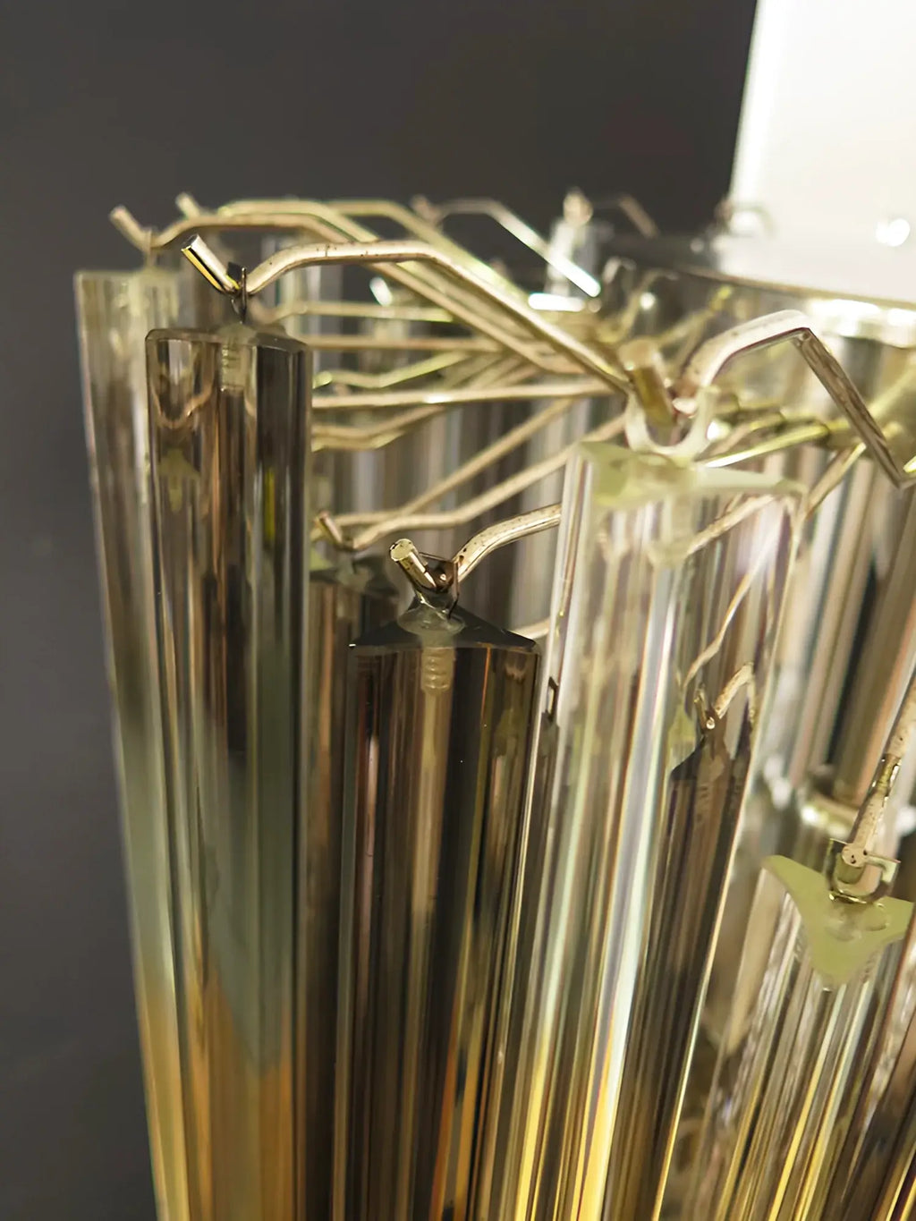 Fantastic Murano Prisms Smoked Transparent Chandelier