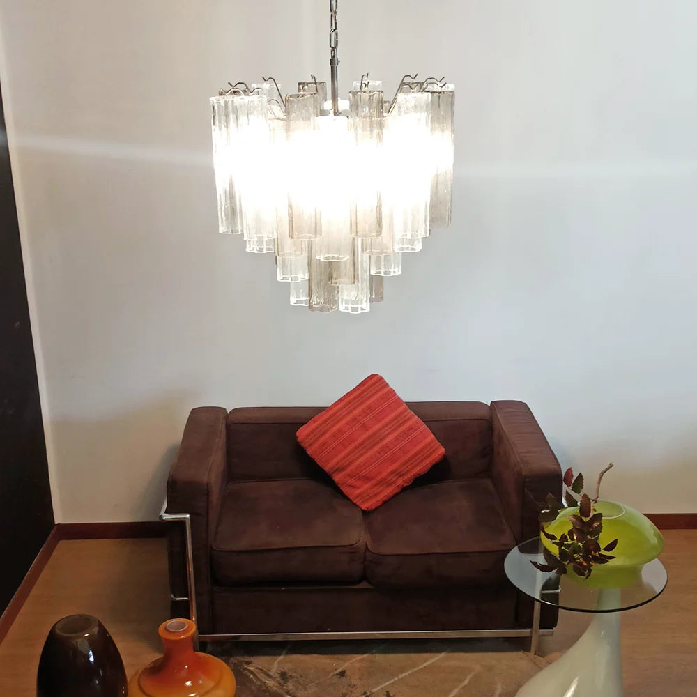 Fantastic Murano Smoked Glass Tube Chandelier